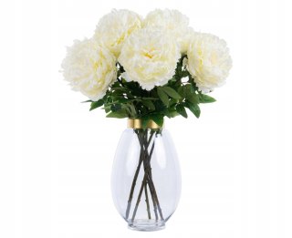 PAN KWIATEK PEONIA POJEDYŃCZA WHITE PREMIUN 72cm XL kwiaty sztuczne