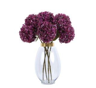 PAN KWIATEK- Hortensja pojedyncza SZTUCZNA FUCHSIA kolor 65cm nowość