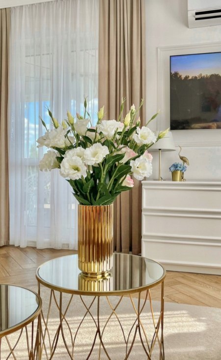 PAN KWIATEK- EUSTOMA WIELOKWIATOWA SZTUCZNA BIAŁA KWIATY SZTUCZNE 65cm